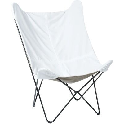 Sillón de terciopelo blanco NYBRO de Beliani - Sillón con patas de metal en forma de horquilla Sillón de terciopelo blanco NYBRO de Beliani - Sillón con patas de metal en forma de horquilla
