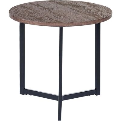 Table d'appoint en bois foncé Beliani - Style industriel moderne Salon Chambre - Publicité Table d'appoint en bois foncé Beliani - Style industriel moderne Salon Chambre - Publicité