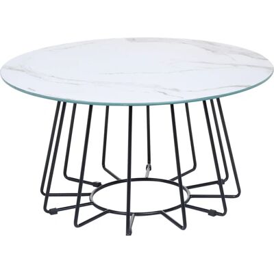 Table basse en verre marbre blanc BERNIE Beliani - Publicité Table basse en verre marbre blanc BERNIE Beliani - Publicité