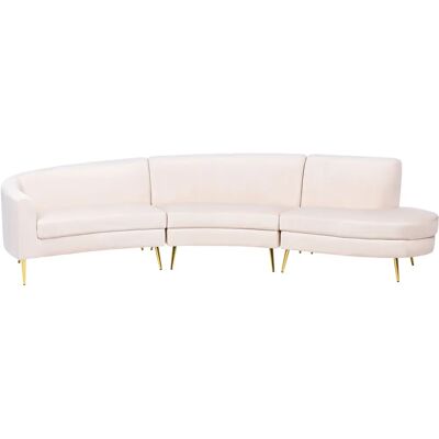 Sofá de terciopelo beige de 4 plazas Beliani - Sofá Sofá de terciopelo beige de 4 plazas Beliani - Sofá