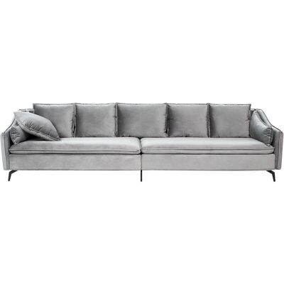 Beliani Sofá de Terciopelo Gris Claro 4 Plazas - Sofá Beliani Sofá de Terciopelo Gris Claro 4 Plazas - Sofá