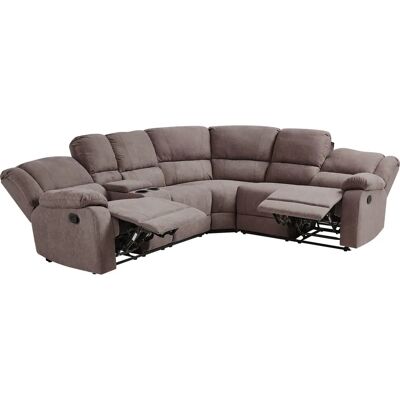Beliani Taupe Beige Eckensofa - Manuelle Relaxfunktion 5-Sitzer Beliani Taupe Beige Eckensofa - Manuelle Relaxfunktion 5-Sitzer