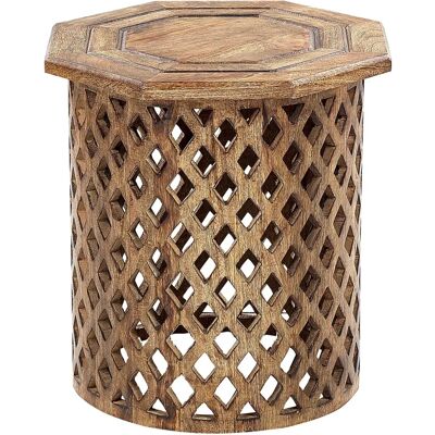 Beliani Table d'Appoint Mangue Sombre - Ronde - Traditionnel - Publicité Beliani Table d'Appoint Mangue Sombre - Ronde - Traditionnel - Publicité