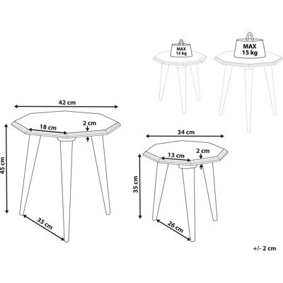 Beliani Ensemble de 2 Tables Gigognes - Design Vintage Moderne - Publicité Beliani Ensemble de 2 Tables Gigognes - Design Vintage Moderne - Publicité