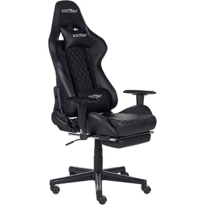 Chaise de jeu Beliani Noir Cuir Synthétique Pivotante Accoudoirs Réglables et Repose-pieds Moderne - Chaise de jeu - Publicité Chaise de jeu Beliani Noir Cuir Synthétique Pivotante Accoudoirs Réglables et Repose-pieds Moderne - Chaise de jeu - Publicité
