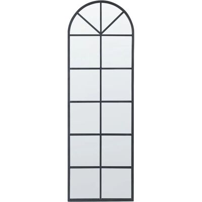 Beliani Wandspiegel BROUAGE - 120x40 cm Schwarz Metall Industriell Modern Beliani Wandspiegel BROUAGE - 120x40 cm Schwarz Metall Industriell Modern