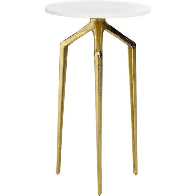 Beliani TILPA Table d'appoint en marbre blanc - Table d'appoint - Publicité Beliani TILPA Table d'appoint en marbre blanc - Table d'appoint - Publicité