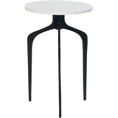 Table d'appoint Beliani Marbre Blanc Pieds Noirs - Table d'appoint - Publicité Table d'appoint Beliani Marbre Blanc Pieds Noirs - Table d'appoint - Publicité