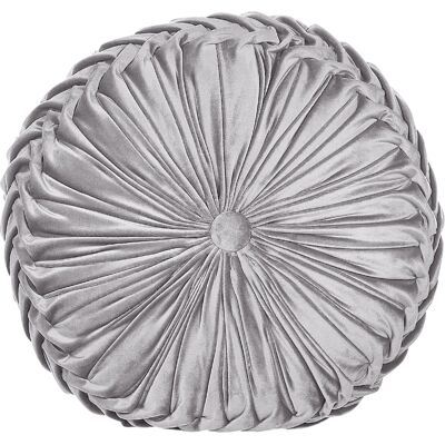 Beliani Coussin Gris Velours Plissé 40cm - Coussin - Publicité Beliani Coussin Gris Velours Plissé 40cm - Coussin - Publicité