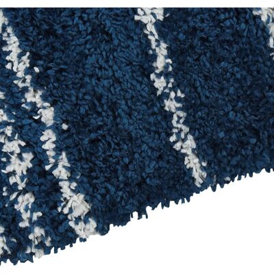 Alfombra a Rayas Azul y Blanco de Beliani - Alfombra Alfombra a Rayas Azul y Blanco de Beliani - Alfombra