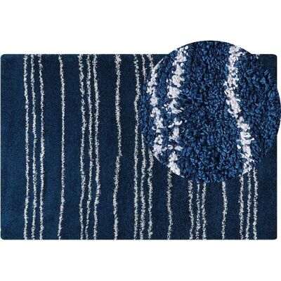Alfombra Azul y Blanco Beliani - Patrón a Rayas Polipropileno 200x300cm Alfombra Azul y Blanco Beliani - Patrón a Rayas Polipropileno 200x300cm