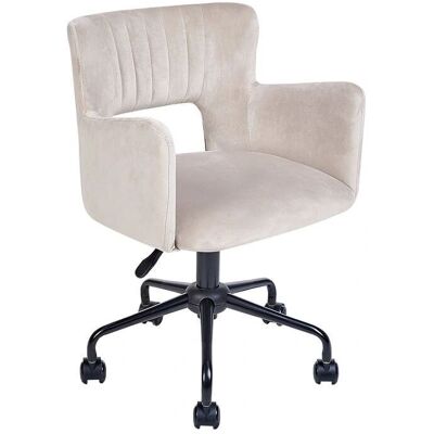 Chaise de Bureau Velours Taupe avec Accoudoirs - Chaise de Bureau - Publicité Chaise de Bureau Velours Taupe avec Accoudoirs - Chaise de Bureau - Publicité