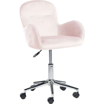 Beliani Chaise de Bureau en Velours Rose Réglable en Hauteur - Publicité Beliani Chaise de Bureau en Velours Rose Réglable en Hauteur - Publicité