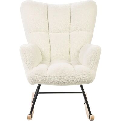 Beliani Keinukalusto Valkoinen boucle-verhoilu Puisten jalkojen moderni Biscuit - Rocking Chair Beliani Keinukalusto Valkoinen boucle-verhoilu Puisten jalkojen moderni Biscuit - Rocking Chair