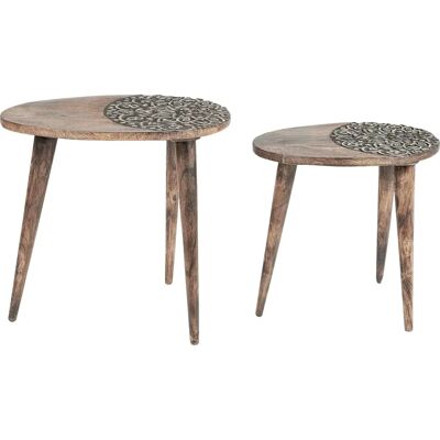 Beliani Khetua Tables d'Appoint en Bois de Mangue - Tables d'appoint - Publicité Beliani Khetua Tables d'Appoint en Bois de Mangue - Tables d'appoint - Publicité