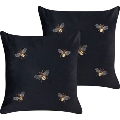 Beliani Setti 2 koristepalleroita Mehiläinen-kuviolla - Sisustustarvikkeet - 45x45 cm Beliani Setti 2 koristepalleroita Mehiläinen-kuviolla - Sisustustarvikkeet - 45x45 cm