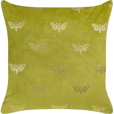 Beliani Set of 2 Velvet Cushions Butterfly Pattern 45 x 45 cm Light Green Beliani Set of 2 Velvet Cushions Butterfly Pattern 45 x 45 cm Light Green