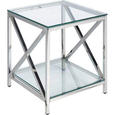 Beliani AUDET Table d'appoint argenté - Publicité Beliani AUDET Table d'appoint argenté - Publicité