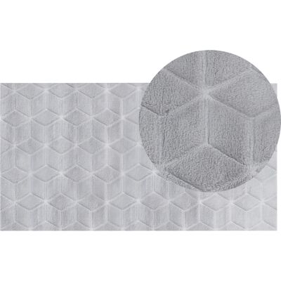 Alfombra de Piel de Conejo Beliani - 80x150cm - Gris - Pelo Alto Alfombra de Piel de Conejo Beliani - 80x150cm - Gris - Pelo Alto
