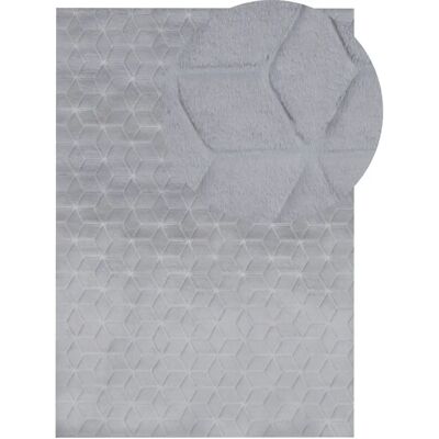 Alfombra de piel sintética de conejo gris - Beliani Alfombra de piel sintética de conejo gris - Beliani