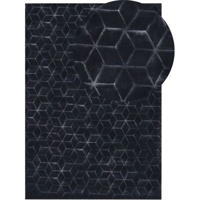 Alfombra de piel de conejo sintética negra - Rectangular 160x230cm Alfombra de piel de conejo sintética negra - Rectangular 160x230cm