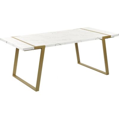 Table à manger moderne effet marbre MDF 90x200cm - Publicité Table à manger moderne effet marbre MDF 90x200cm - Publicité