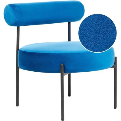 Beliani Sillón Terciopelo Azul Marino Retro - Sillón Beliani Sillón Terciopelo Azul Marino Retro - Sillón
