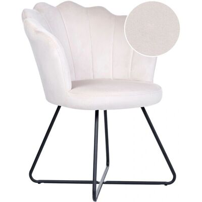 Sillón sin brazos Beliani - Respaldo en forma de concha Vintage terciopelo 70x86x67 Sillón sin brazos Beliani - Respaldo en forma de concha Vintage terciopelo 70x86x67