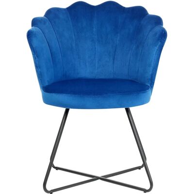 Sillón Vintage de concha en terciopelo azul marino - Beliani Sillón Vintage de concha en terciopelo azul marino - Beliani