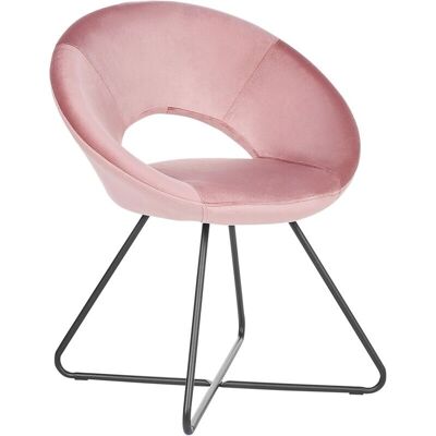 Fauteuil en velours rose Beliani - Siège - Publicité Fauteuil en velours rose Beliani - Siège - Publicité
