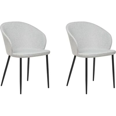Beliani Chaises de salle à manger rétro gris clair - Lot de 2 - Publicité Beliani Chaises de salle à manger rétro gris clair - Lot de 2 - Publicité