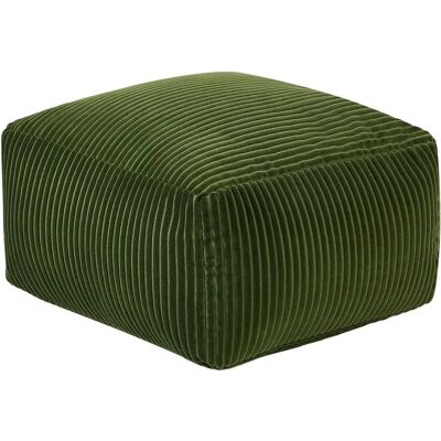 Beliani Dunkelgrüner Corduroy Würfelpouf - Pouffe Beliani Dunkelgrüner Corduroy Würfelpouf - Pouffe