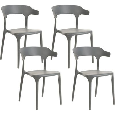 Beliani Gubbio Lot de 4 Chaises de Jardin Gris Résistantes aux Intempéries - Publicité Beliani Gubbio Lot de 4 Chaises de Jardin Gris Résistantes aux Intempéries - Publicité