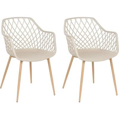 Beliani NASHUA Beige Synthetische Moderne Esszimmerstühle Beliani NASHUA Beige Synthetische Moderne Esszimmerstühle