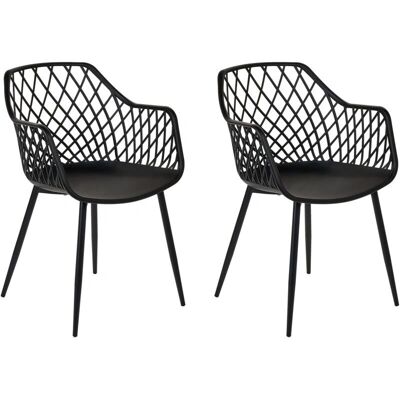 Beliani NASHUA II - Matériau synthétique - Chaises de salle à manger modernes - Noir - Publicité Beliani NASHUA II - Matériau synthétique - Chaises de salle à manger modernes - Noir - Publicité