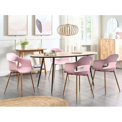 Beliani Set 2 Ruusukuvioista Skandinaavisia Ruokatuoleja - Ruokatuolit Beliani Set 2 Ruusukuvioista Skandinaavisia Ruokatuoleja - Ruokatuolit