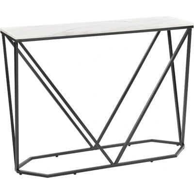 Table Console Beliani Effet Marbre Blanc avec MDF Noir - Console - Publicité Table Console Beliani Effet Marbre Blanc avec MDF Noir - Console - Publicité