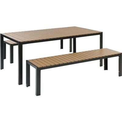 Ensemble de jardin NARDO Bois clair et noir - Publicité Ensemble de jardin NARDO Bois clair et noir - Publicité