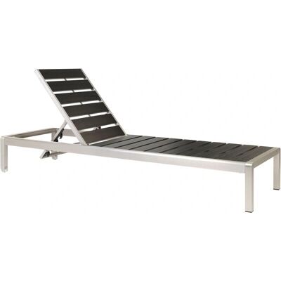 Beliani NARDO Musta/Silver aurinkotuoli - Sun Lounger Beliani NARDO Musta/Silver aurinkotuoli - Sun Lounger