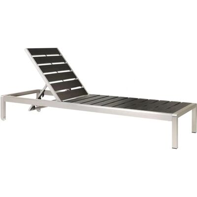 Beliani NARDO Musta/Silver aurinkotuoli - Sun Lounger Beliani NARDO Musta/Silver aurinkotuoli - Sun Lounger