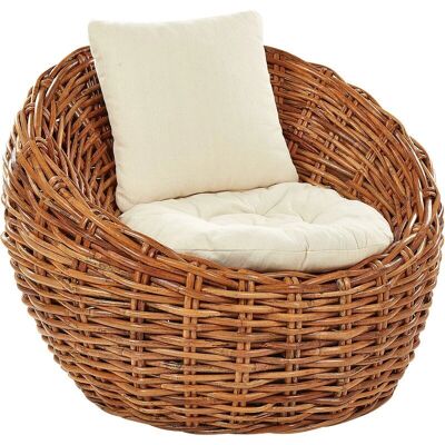 Chaise de jardin en rotin naturel avec coussin - Chaise de jardin Beliani - Publicité Chaise de jardin en rotin naturel avec coussin - Chaise de jardin Beliani - Publicité