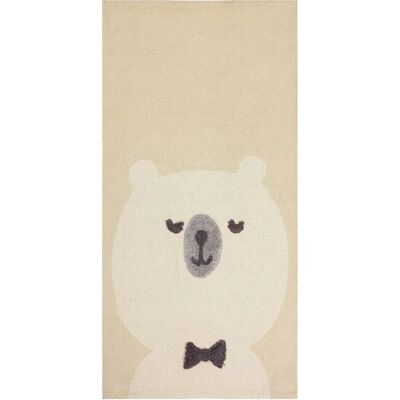 Alfombra infantil Beliani Beige 80 x 150 cm Algodón Patrón oso Hecho a mano Alfombra infantil Beliani Beige 80 x 150 cm Algodón Patrón oso Hecho a mano