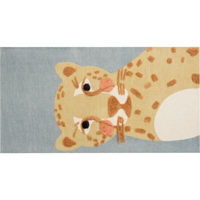 Alfombra para niños de algodón con estampado de leopardo 80 x 150 cm - Alfombra Alfombra para niños de algodón con estampado de leopardo 80 x 150 cm - Alfombra