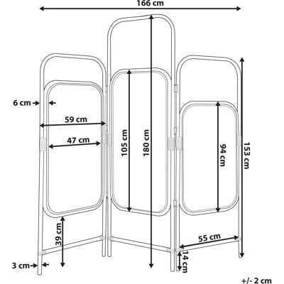 Beliani Rattan Bambu 3 Panel Huoneen Jakaja - Huoneen Jakaja Beliani Rattan Bambu 3 Panel Huoneen Jakaja - Huoneen Jakaja