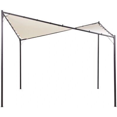 Pergola Beige en Acier Beliani 300x300cm Pavillon Jardin UV Résistant - Publicité Pergola Beige en Acier Beliani 300x300cm Pavillon Jardin UV Résistant - Publicité