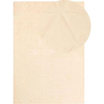 Beliani Alfombra de piel de conejo sintética - Beige - 160 x 230 cm - Alfombra Beliani Alfombra de piel de conejo sintética - Beige - 160 x 230 cm - Alfombra
