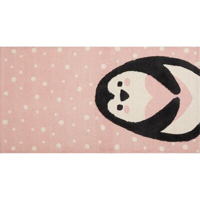 Alfombra de algodón rosa con pingüinos de Beliani - Alfombra infantil Alfombra de algodón rosa con pingüinos de Beliani - Alfombra infantil
