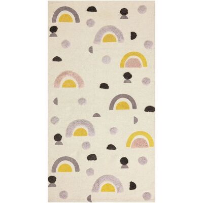 Alfombra arcoíris de algodón multicolor Beliani - Decoración para habitación infantil Alfombra arcoíris de algodón multicolor Beliani - Decoración para habitación infantil
