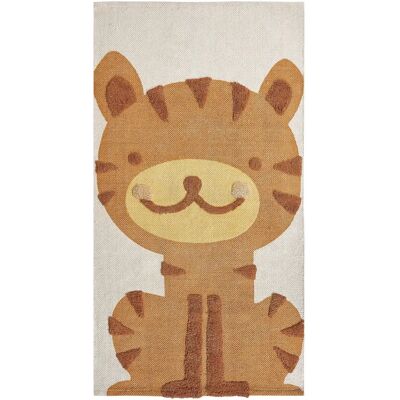Alfombra infantil de algodón multicolor con tigre - 80x150cm - Beliani Alfombra infantil de algodón multicolor con tigre - 80x150cm - Beliani