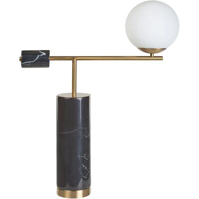 Beliani Lampe de Table en Marbre Noir et Or - Lampe Moderne Beliani Lampe de Table en Marbre Noir et Or - Lampe Moderne
